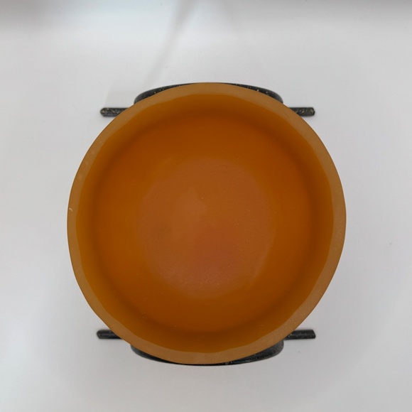 Martha Sturdy amber acrylic bowl in metal stand. Rare artist marked piece. - Picture 4 of 12